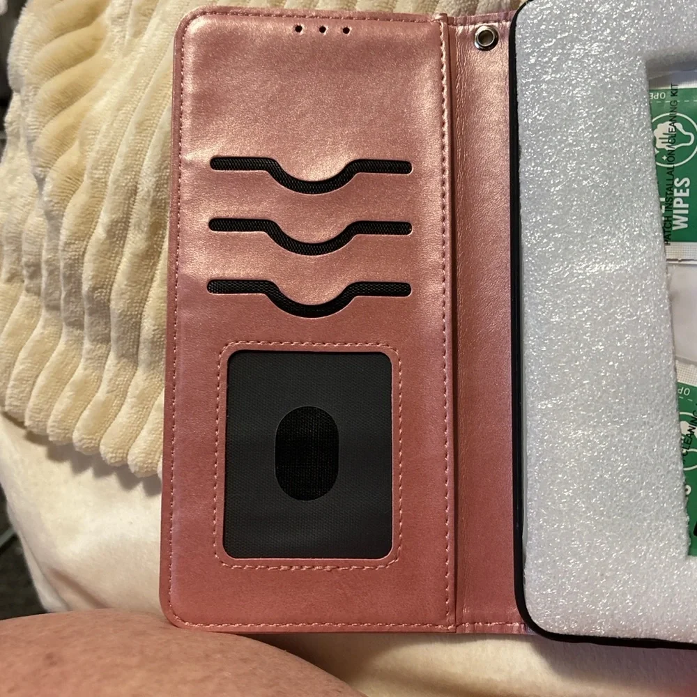 New WuGiz Case for Samsung Calay 22 5G wristlet(rose/pink) with screen protector